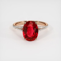 4.09 Ct. Ruby Ring, 14K Rose Gold 1