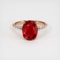 4.04 Ct. Ruby Ring, 14K Rose Gold 1