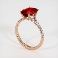 4.04 Ct. Ruby Ring, 14K Rose Gold 2