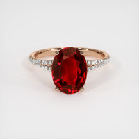 4.03 Ct. Ruby Ring, 14K Rose Gold 1