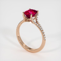 2.09 Ct. Ruby Ring, 14K Rose Gold 2