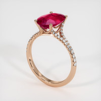 3.00 Ct. Ruby Ring, 14K Rose Gold 2