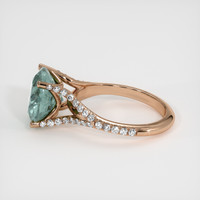 3.93 Ct. Bluish Green Sapphire Ring, 14K Rose Gold 4
