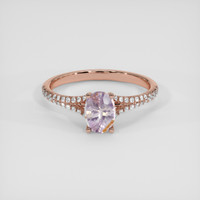 0.96 Ct. Purplish Pink Sapphire Ring, 14K Rose Gold 1