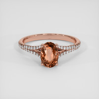 1.46 Ct. Orangish Brown Sapphire Ring, 14K Rose Gold 1