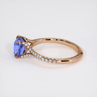 2.10 Ct. Purplish Blue Sapphire Ring, 14K Rose Gold 4