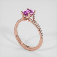 1.00 Ct. Purplish Pink Sapphire Ring, 14K Rose Gold 2