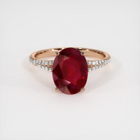 4.01 Ct. Ruby Ring, 14K Rose Gold 1