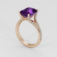 3.29 Ct. Purple Amethyst Ring, 18K Rose Gold 2