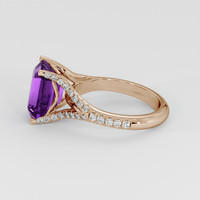 3.29 Ct. Purple Amethyst Ring, 18K Rose Gold 4