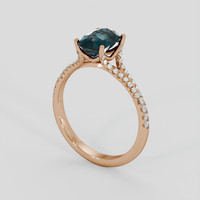 2.09 Ct. Bluish Green Spinel Ring, 18K Rose Gold 2