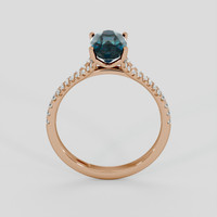 2.09 Ct. Bluish Green Spinel Ring, 18K Rose Gold 3