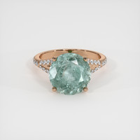 3.93 Ct. Bluish Green Sapphire Ring, 18K Rose Gold 1