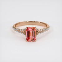 1.13 Ct. Padparadscha Sapphire Ring, 18K Rose Gold 1