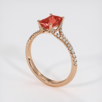 1.13 Ct. Padparadscha Sapphire Ring, 18K Rose Gold 2