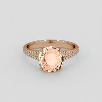 2.57 Ct. Padparadscha Sapphire Ring, 18K Rose Gold 1