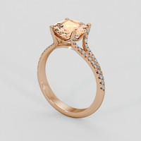 2.57 Ct. Padparadscha Sapphire Ring, 18K Rose Gold 2