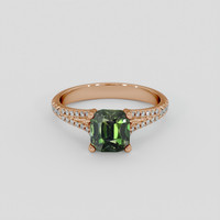 3.04 Ct. Brownish Green Sapphire Ring, 18K Rose Gold 1