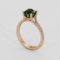3.04 Ct. Brownish Green Sapphire Ring, 18K Rose Gold 2