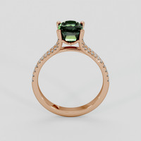 3.04 Ct. Brownish Green Sapphire Ring, 18K Rose Gold 3