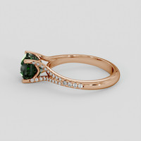 3.04 Ct. Brownish Green Sapphire Ring, 18K Rose Gold 4