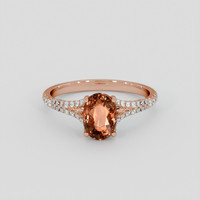 1.46 Ct. Orangish Brown Sapphire Ring, 18K Rose Gold 1