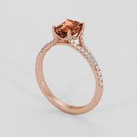 1.46 Ct. Orangish Brown Sapphire Ring, 18K Rose Gold 2