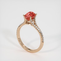 2.01 Ct. Padparadscha Sapphire Ring, 18K Rose Gold 2