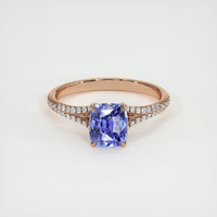 2.10 Ct. Purplish Blue Sapphire Ring, 18K Rose Gold 1