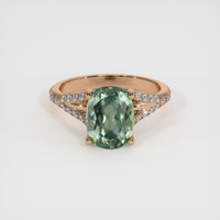 3.64 Ct. Green Sapphire Ring, 18K Rose Gold 1