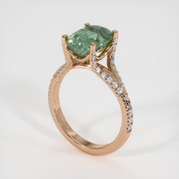 3.64 Ct. Green Sapphire Ring, 18K Rose Gold 2