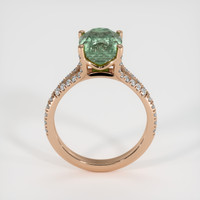 3.64 Ct. Green Sapphire Ring, 18K Rose Gold 3