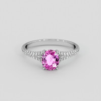 1.00 Ct. Purplish Pink Sapphire Ring, Silver 1
