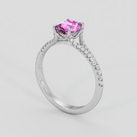 1.00 Ct. Purplish Pink Sapphire Ring, Silver 2