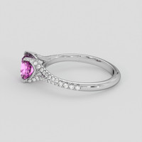 1.00 Ct. Purplish Pink Sapphire Ring, Silver 4