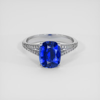 3.04 Ct. Blue Sapphire Ring, 10K White Gold 1