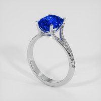 3.04 Ct. Blue Sapphire Ring, 10K White Gold 2