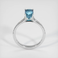 2.01 Ct. Greenish Blue Sapphire Ring, 10K White Gold 3