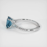 2.01 Ct. Greenish Blue Sapphire Ring, 10K White Gold 4