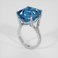 10.86 Ct. Blue Aquamarine Ring, 14K White Gold 2