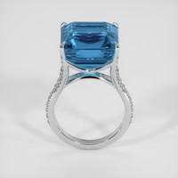10.86 Ct. Blue Aquamarine Ring, 14K White Gold 3