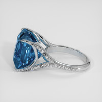 10.86 Ct. Blue Aquamarine Ring, 14K White Gold 4