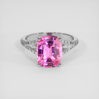 5.13 Ct. Pink Sapphire Ring, 14K White Gold 1