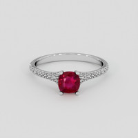 1.00 Ct. Purplish Red Ruby Ring, 14K White Gold 1