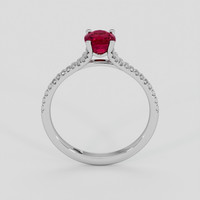 1.00 Ct. Purplish Red Ruby Ring, 14K White Gold 3
