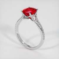 2.21 Ct. Ruby Ring, 14K White Gold 2