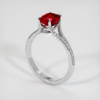 1.64 Ct. Ruby Ring, 14K White Gold 2