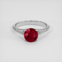 2.03 Ct. Ruby Ring, 14K White Gold 1