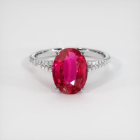 3.00 Ct. Ruby Ring, 14K White Gold 1