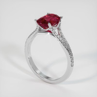 2.20 Ct. Ruby Ring, 14K White Gold 2